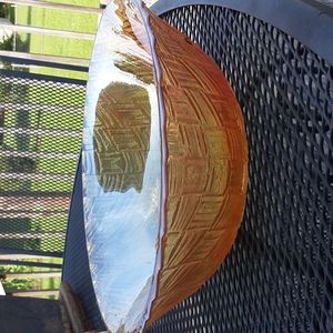 Beautiful rare peach carnival glass made by Indiana glass.